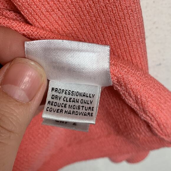 St John sport womens p small pink wool knit zip up braided sweater barbie vintag - Picture 9 of 13